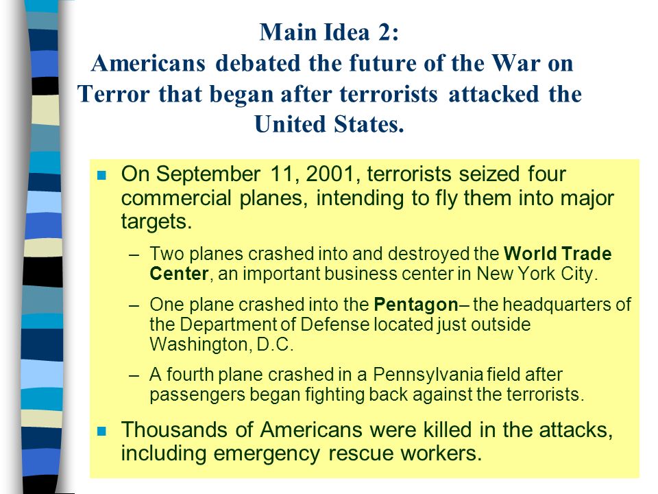 An overview of the threat of terrorism in the united states